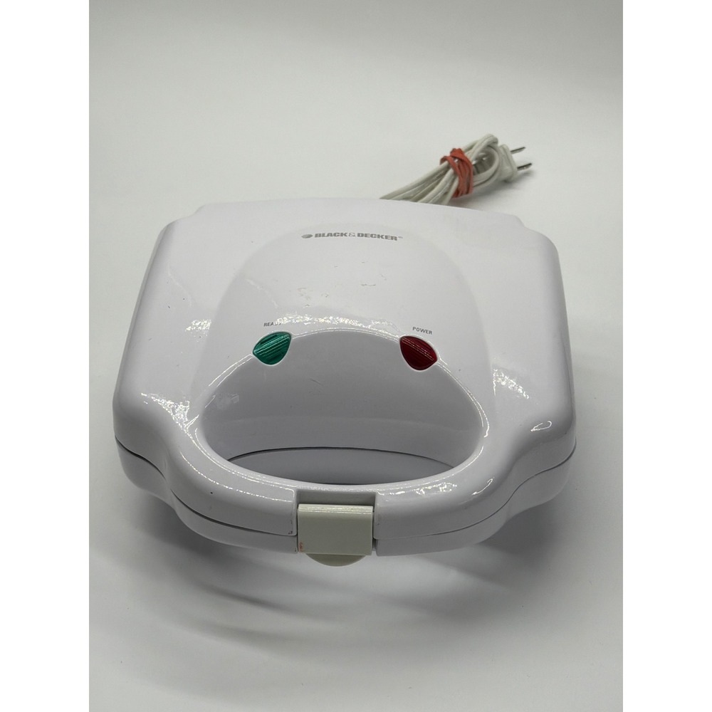 Black & Decker Sandwich Maker‎ White Non-Stick Triangle Plates G605W